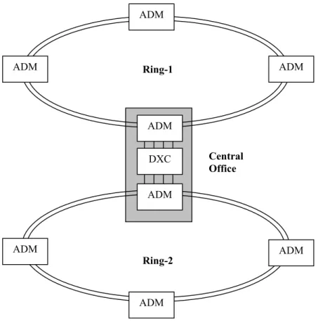 Figure 2.11 Multi-Ring SDH Topology 