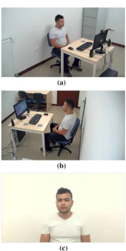 Fig. 5 Recording setup. Positioning of the right-front side, left-rear side, and frontal cameras