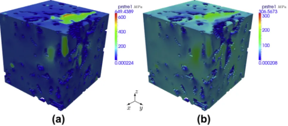 Fig. 11. (a) Effective damage of RVE in HCP with different expansion coefﬁcients of the gel with respect to days (b) total strain and plastic strain of HCP under stress-free BCs.