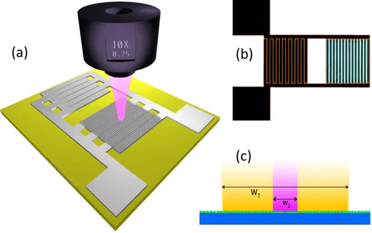 Fig.  2.  Conceptual  drawing  of  nano-structured  MSM  photodetector  is  given  in  (a)