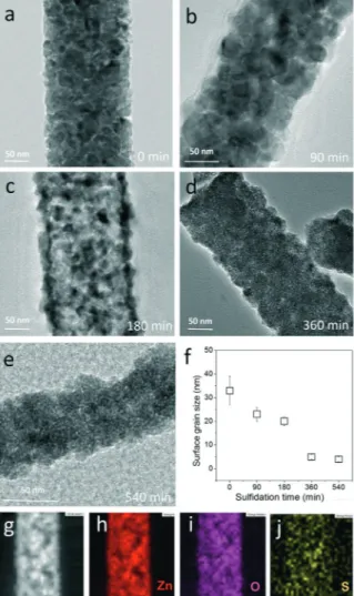 Fig. 3 TEM images and EDAX patterns of ZnO –ZnS core–shell NFs.