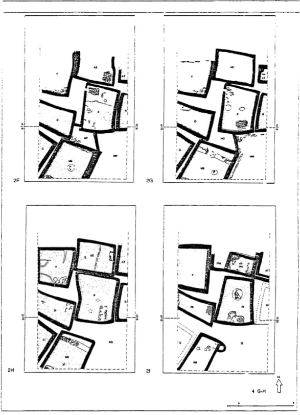 Fig.  6  Aşıklı  Höyük schematic plans o f building phases 2B-2E