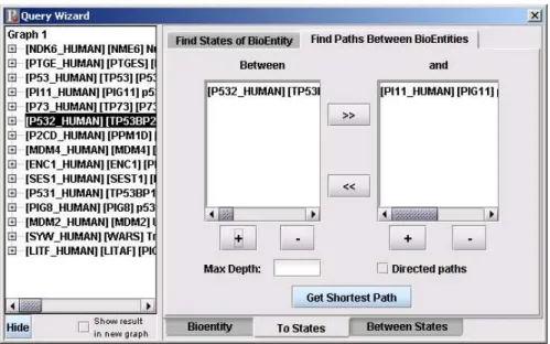 Figure 3.4: Find Paths Between Bioentities Dialog 3.2.3.4 Find Neighbour States Dialog