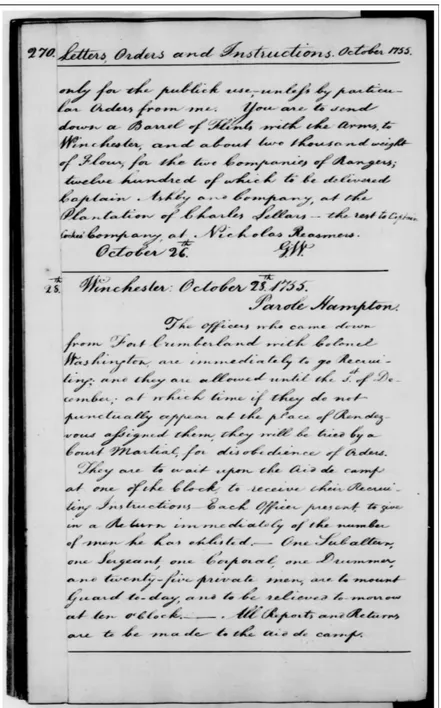 Figure 1.1: An example page from George Washington collection of Library of Congress. This collection includes historical letters written by George  Wash-ington