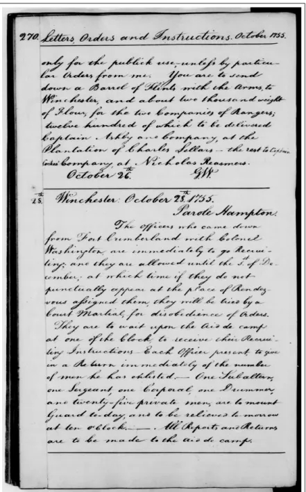 Figure 1.1: An example page from George Washington collection of Library of Congress. This collection includes historical letters written by George  Wash-ington