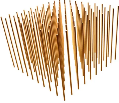 Figure 2.1: The periodic array of thin wires. The lattice constant is a and the radius of the wires is r.