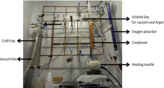 Figure 3.1.1 CdTe nanocrystal synthesis setup.  