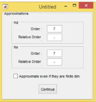 Figure 4.3: Selection of orders for approximation in GUI