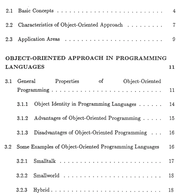 TABLE  OF  CONTENTS 1  IN T R O D U C T IO N   1 2  G E N E R A L   P R O P E R T IE S   OF  O B JE C T -O R IE N T A T IO N   4 2.1  Basic  C o n c e p ts .............................................................................