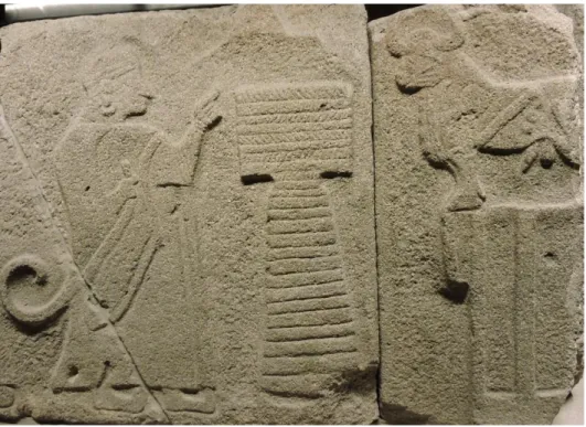 Figure 33:  Alacahöyük, orthostat frieze to left of Sphinx Gate (author). 