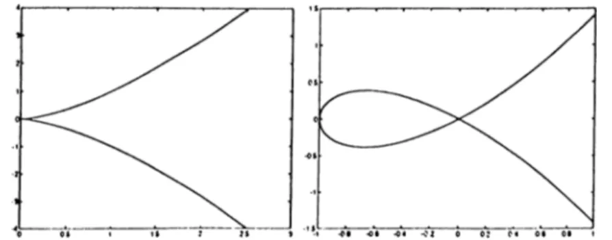 Figure  2 . 2 :  The  cuspidal  cubic  curve  and  the  nodal  cubic  curve