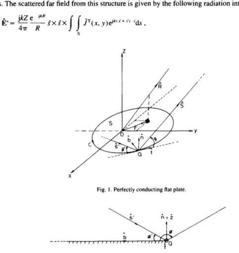 Fig. 1. Perfectly conducting flat plate. 