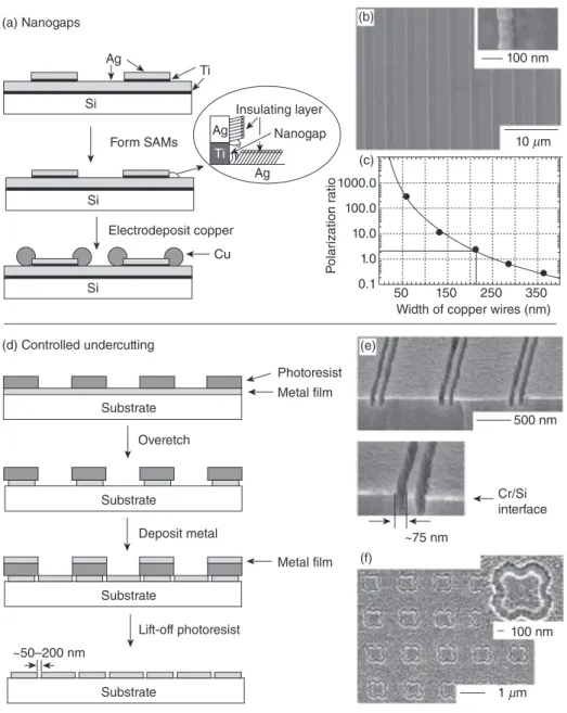 Figure 12.9.       (A) Production of nanogaps by engineering defects in Ag SAMs, (B) scanning 