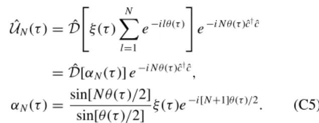 FIG. 5. Tomographical reconstruction of the Wigner density W (α) of the mechanical oscillator superposition state | = [|1 +