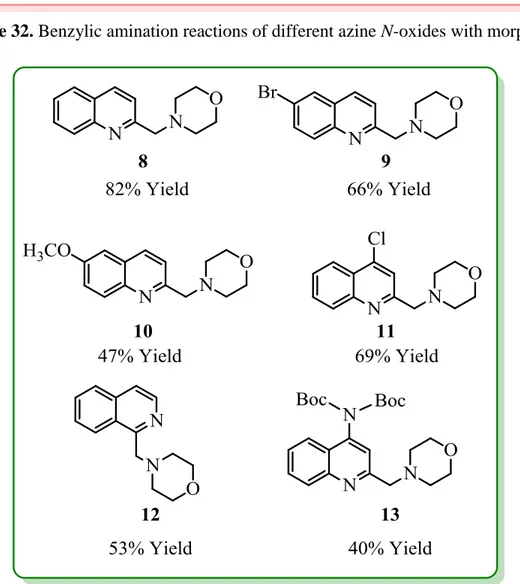 Figure 12. Products of different azine N-oxides after benzylic amination reactions with  morpholine 