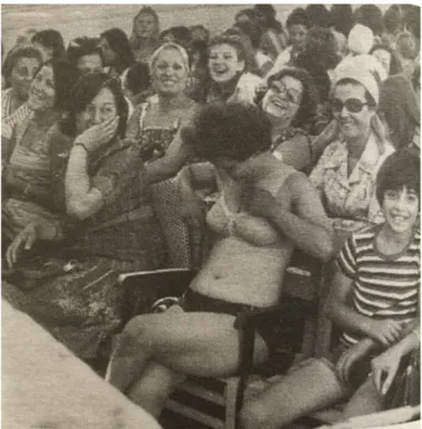 Figure 6. A woman challenging gendered norms in matinee under the stunned gaze of other women patrons by removing her shirt