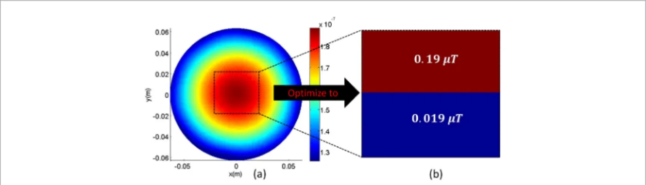 Figure 5.  (a) A general  B + 1  magnitude image of a circular phantom of constant conductivity and permittivity