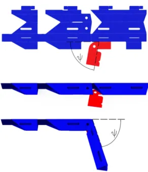 Figure 2.13: A schematic representation of the unfolded to folded structure of the new leg design