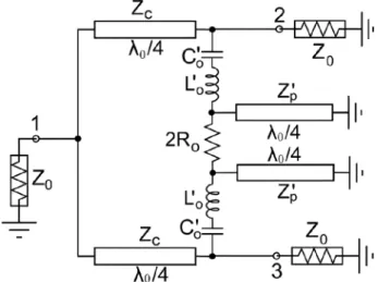 Fig. 11. Equivalent representation of the isolation network for the divider in Fig. 10