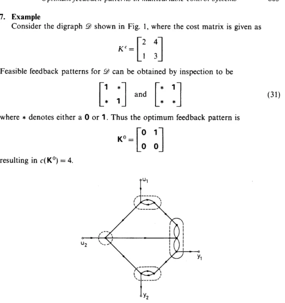 Figure  1 .   Digraph considered in  the example. 