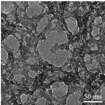 Figure 4.17: TEM image of porphyrin dye encapsulated ormosil thin film, showing the high nanoporosity.