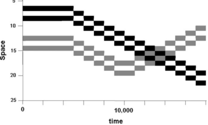 Fig. 4. The sensory input applied to Layer 1 for the first two simulations of the model