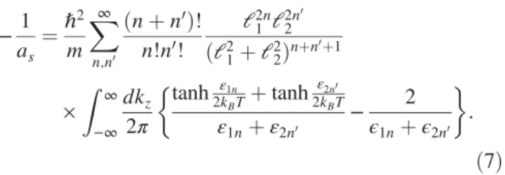 FIG. 1. Phase diagram of the system as a function of dimension- dimension-less temperature ~ T ¼ k B T= ℏω and effective density n 1 ¼ Nπ 2 l 3 , where N is the real-space density and l ¼ ﬃﬃﬃﬃﬃﬃﬃﬃﬃﬃﬃﬃﬃ