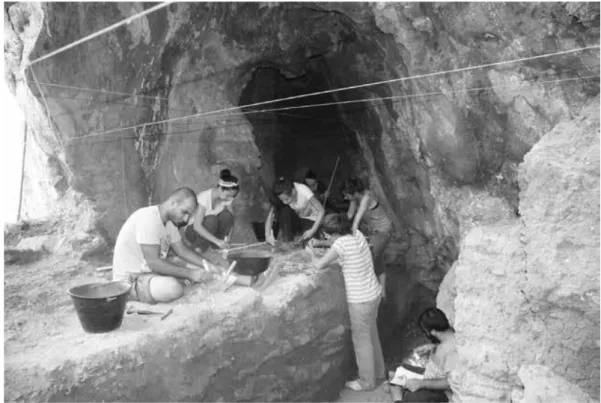 Figure 15: Excavations in Üçağızlı Cave, 2015 season (Güleç &amp; Özer et al. 2017: 