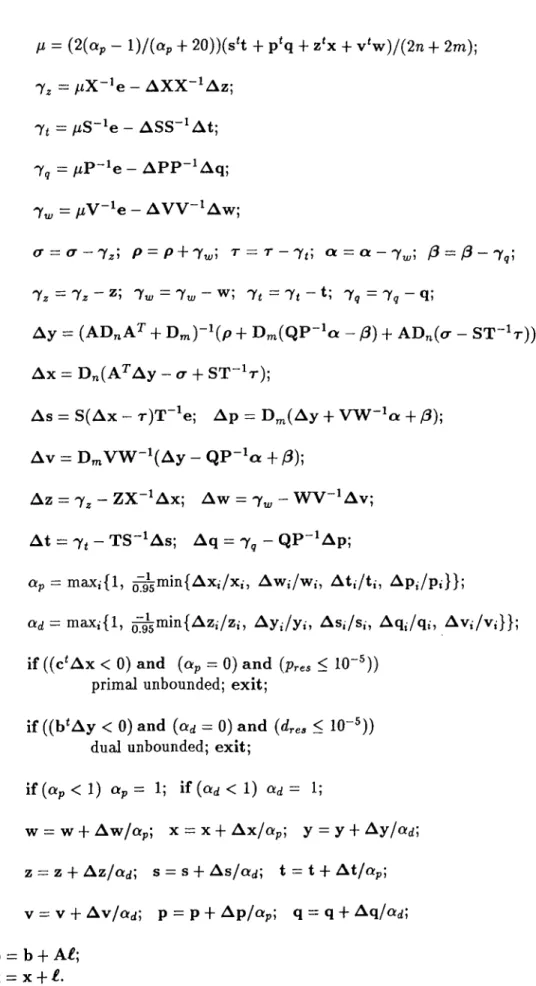 Figure  2.4:  Predictor-corrector  interior  point  algorithm,  second  part.