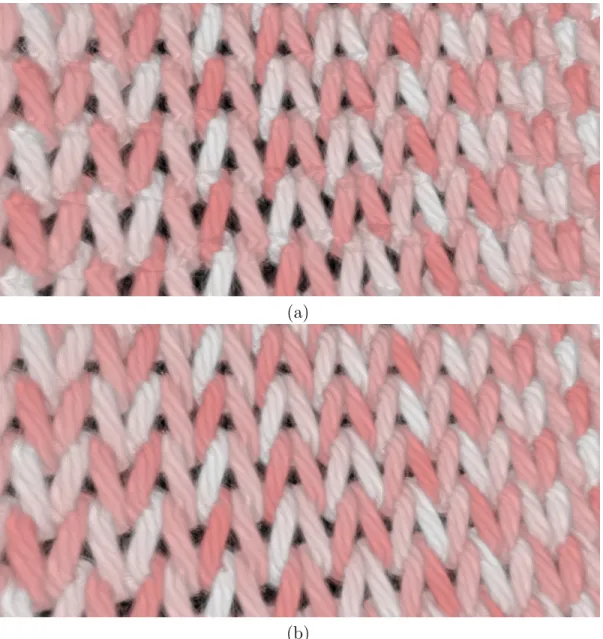 Figure 4.6: (a) The artifacts because of the discontinuities in the overlaps at the segment joints