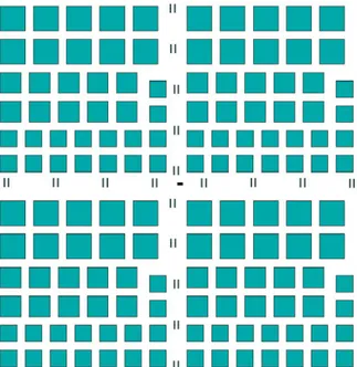 Figure 2.3: Mask scheme for 400, 500 and 600 μm mesas