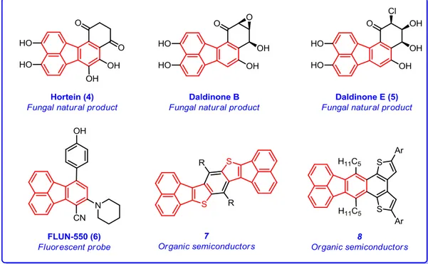 Figure 3. Examples of important fluoranthene analogues. 