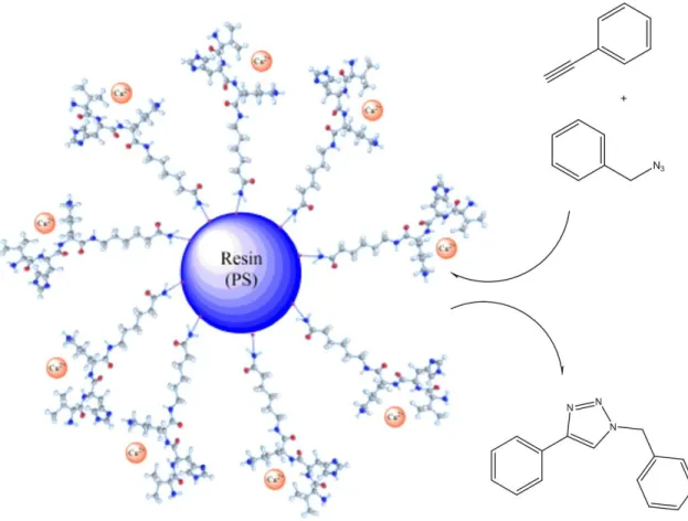 Figure  2.3.1  Schematic  presentation  of  GHK-Cu 2+   catalyzed  [3+2]  Huisigen  cycloaddition  reaction