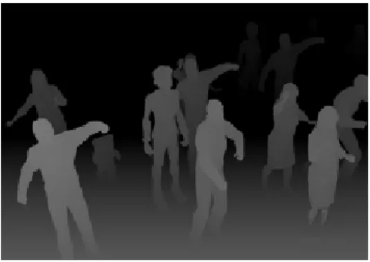 Figure 4.4: A grey-scale output of a sample view rendered by corresponding depth buffer values in pixels