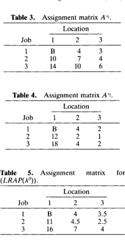 Table  3.  Assignment  matrix  A'l. 