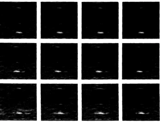 Fig. 4.  Images of a section of  the  phantom.  (a) Control and aberrated images  The corrected images using  