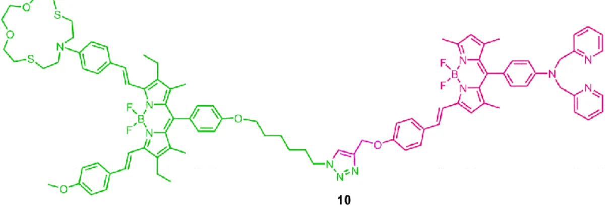 Figure 56. The “clicked” molecule (compound 10) used in the energy transfer based  integration 