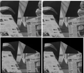 Figure 4: “Venus”. Upper-left: Reference image. Upper- Upper-Right: Target image. Lower-left: Prediction, 8 points