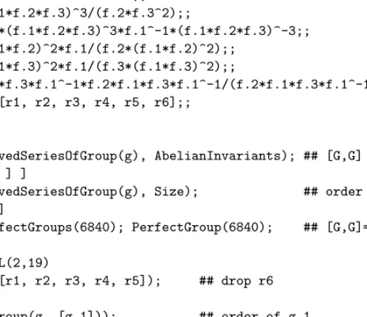 Figure 10: The GAP output for E 7 ˚ 2A 4 ˚ 2A 2
