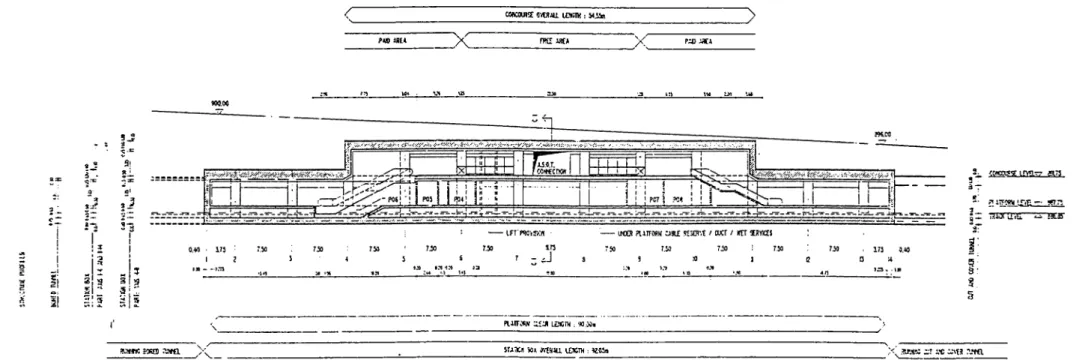 Figure 26.  Longitudinal  Section  of the AÇ.'I.Î.  Station, Ankara
