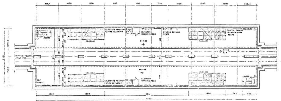 Figure 30.  Platform  Level  Plan  o f the  Kızılay  Station,  Ankara.