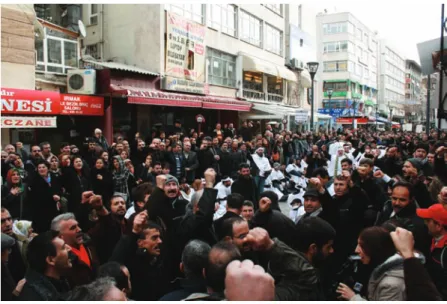 Figure 7: A small demonstration in Bayındır Street.