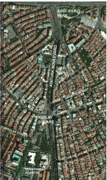 Figure 2: Satellite image showing the Kızılay area.