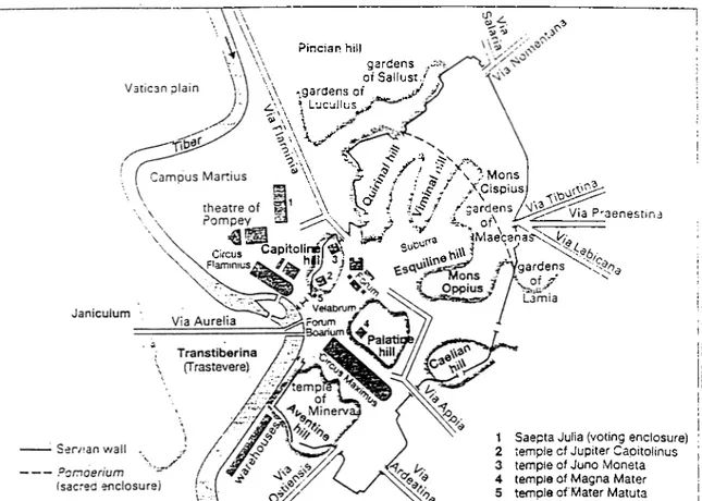 Figure  2.1  Rome  at  the  end of Republic,  F.  Dupont,  Dally Life  In Ancient  Rome  (Oxford:  Blackwell  1993)  77.