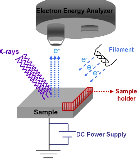 Figure 7. Schematic diagram of a DC biased XPS set-up. 