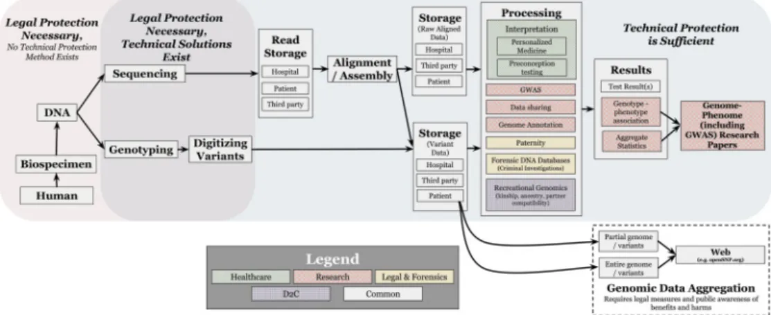 Fig. 9. Genomic data handling framework: DNA is extracted from an individual’s tissue or cells