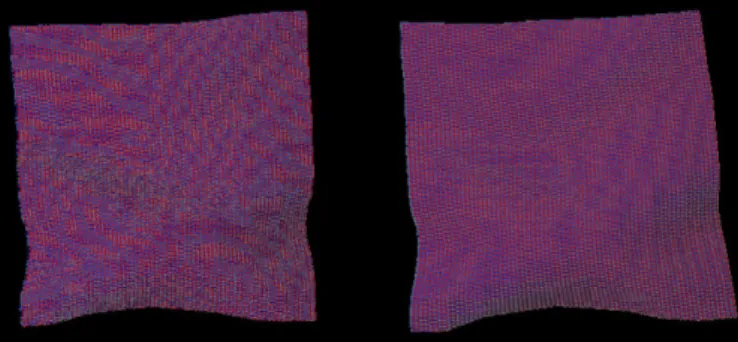 Fig. 10. Clothes before and after antialiasing.