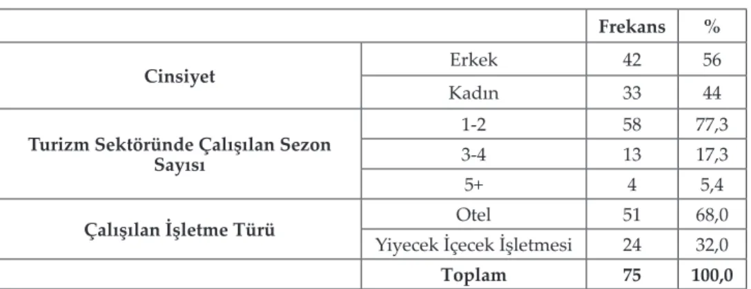 Tablo 2: Demografik Bulgular