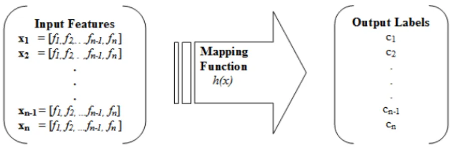 Figure 2.1: Mapping function: From all training samples to all corresponding output labels.