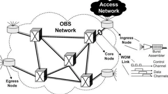 Figure 2.1: OBS network architecture